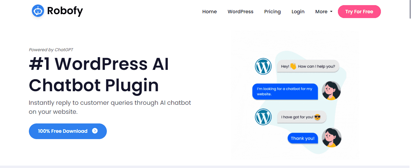 1_wordpress ai chatbot plugin page