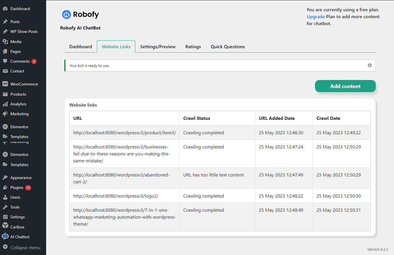 website link screen