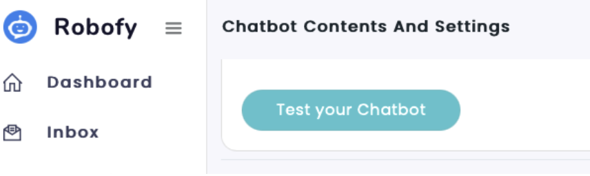 robofy chatbot dashboard